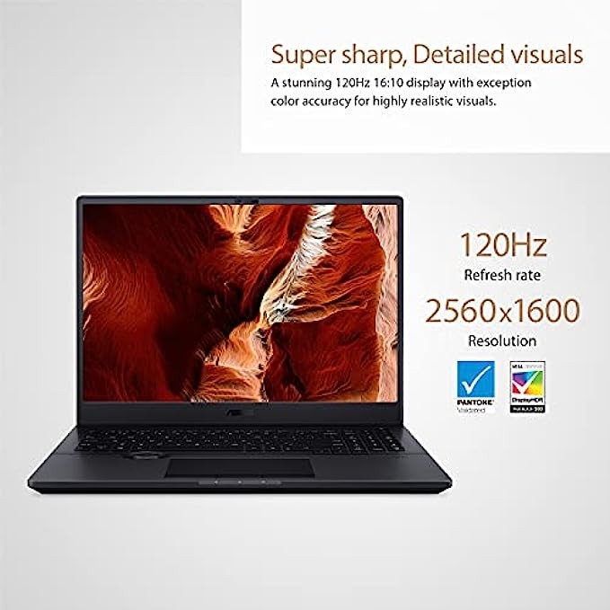 ASUS ProArt StudioBook 16 Laptop, 16” 2560x1600 120Hz Display, AMD Ryzen 7, 32GB DDR4, 1TB PCIe SSD, Nvidia Geforce RTX 3060, Windows 11 Home, H5600QM-AH78, Star Black