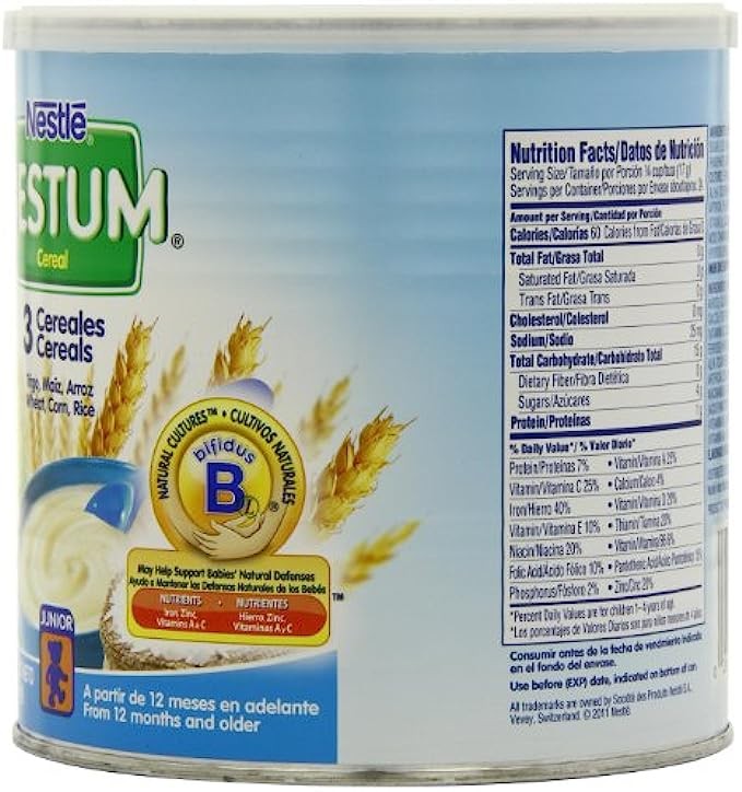Nestle Nestum, 3 Cereales, Trigo, Maiz & Arroz, 14.1 Ounce (Pack of 6)